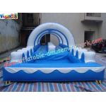 0.55 mm Blue Giant Waterproof Outdoor Inflatable Water Slides For Kids And Adults for sale