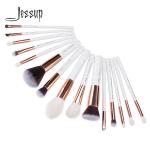 Jessup 15pcs White/Rose gold Makeup Brush Set Natural Soft Bristles Factory Wholesale Makeup Brush T220 for sale
