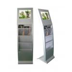 Black 21.5 Inch Floor Standing Digital Signage With Magazine Newspaper Shelf