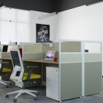 Modern 4 Person Workstation Aluminum Materials With Partition