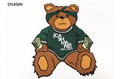 China Custom Iron - On Backing Bear Logo Clothing Embroidery Patches Large Size supplier