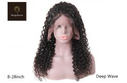 China Fluffy 20inch 100 Real Human Hair Wigs Deep Wave 4x4 Closure Wig supplier