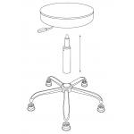 Swivel High ESD PU Leather Antsiatic Round Stool With Footrest