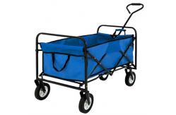 China Portable Blue Collapsible Wagon Hiking Heavy Duty Folding Wagon Four Wheel supplier