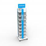 Casters Pegboard Rotating Display Stand Metal Pegboard Display Stand With Hooks