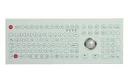 China 108 Keys Durable Flat Industrial Membrane Keyboard With Laser Trackball supplier