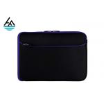 Muti Function Black Neoprene Laptop Sleeve With Extra Pouch Resin Zipper for sale