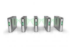 China Access Control Glass Flap Turnstile Gate For Business Center CBD Office Buliding supplier