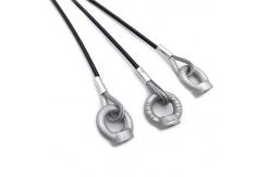 China PVC Coated Wire Rope Lanyard Assembly With Eye Screw Bolt / Carabiner Snap Hook supplier