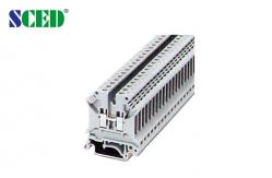 China Grey Width 6.2mm Rail Mounted Terminal Blocks 600V 30A AWG 30-10 supplier