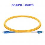 OS2 1 Core Yellow Fiber Optic Cable , SC UPC LC UPC Fiber Optic Cord for sale