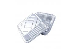 China Disposable Food Packaging Aluminum Foil Storage Containers Rectangle Foil Tray With Lids supplier