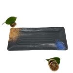 Restaurant Melamine Rectangle Plates Smooth Melamine Matte Black Dinner Plates for sale