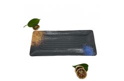 China Restaurant Melamine Rectangle Plates Smooth Melamine Matte Black Dinner Plates supplier