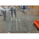 Fold - Able Galvanized Welded Metal Basket Wire Storage Cage For Warehouse for sale
