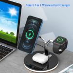 3 In 1 15w Magnetic Wireless Car Charger Quick Charge For Iphone 12 for sale
