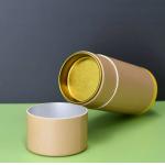 Customized Cardboard Cylindrical Packaging Box With Metal Lids Inside