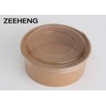 100% Compostable Kraft Paper Bowls , Large Size Disposable Paper Bowls for sale