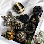 Christmas Foam Ball Classic Black Gold Series Christmas Tree Pendant Decoration for sale