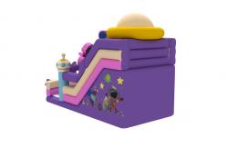 China ODM / OEM Inflatable Double Slides Alien Moon Astronaut Inflatable Slides For Kids supplier