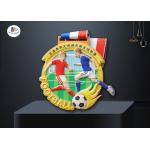 Imitation Gold Plating 65×4MM Football Stock Medals for sale