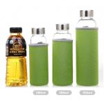 550ml Customized Borosilicate Glass Water Bottle With Neoprene Sleeve