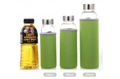 China 550ml Customized Borosilicate Glass Water Bottle With Neoprene Sleeve supplier