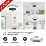 Smart App Control LED Invisible Ceiling Fan For Bedroom 20 Inch 27W