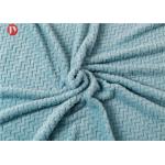Flannel Knitted Polyester Fleece Blanket Super Soft Blue Wavy Mink Blanket Soft Warm