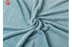 China Flannel Knitted Polyester Fleece Blanket Super Soft Blue Wavy Mink Blanket Soft Warm supplier