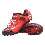 Black Red Breathable Cycling Shoes , Reinforce Toe Cup Biking Shoes for sale