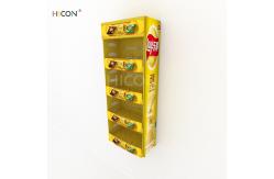 China Custom 4-Tiers Yellow Metal Food Display Rack Design for Sale supplier