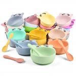 200ml Orange Silicone Weaning Bowl Durable Weaning Suction Bowls for sale