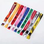 Customization Logo Polyester Woven Cloth Wristbands Concert Promotion Events Gift Adjustable Length Wristbands