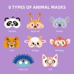 Animal Shaped Mask Paper Arts Crafts For Toddlers Preshcoolers Dress Up Cosplay for sale