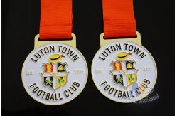 China Custom Metal Zinc Alloy Football Medals Soft Enamel with Europe Printing Ribbon supplier