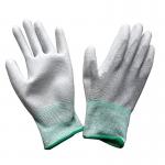 Carbon Fiber PU Coated Finger ESD Anti Static Top Fit Gloves For PC Building for sale