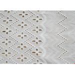 African Bridal Cotton Eyelet Lace Fabric , Embroidered Cotton Lace Curtain Fabric for sale