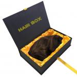 Customized Book Shape Black Magnetic Flip Cardboard Box For Hair Packaging for sale