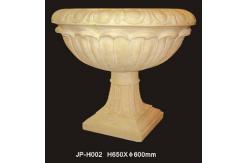China Natural Lightweight Sandstone Flower Pots With Unique Hand Carved Finish supplier