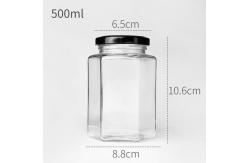China Custom Color Glass Hexagonal Jar For Cream Honey 45ml 180ml 500ml 700ml supplier