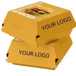 Custom Biodegradable Burger Boxes Eco-Friendly Takeaway Packaging with Sustainable Materials for sale
