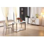 luxury rectangle white dining table with stainless steel leg for sale
