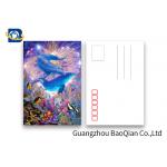 Durable Dolphin 3D Lenticular Postcards CMYK UV Offset Printing Cartoon Design