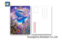 China Durable Dolphin 3D Lenticular Postcards CMYK UV Offset Printing Cartoon Design supplier