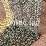 Architectural Metal Round Ring Mesh Curtain Ss Electroplating for sale