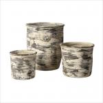 Hand Carved GRC Planter Pots Fireproof With Drainage Hole Scrub Surface