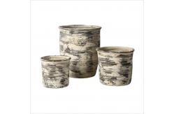 China Hand Carved GRC Planter Pots Fireproof With Drainage Hole Scrub Surface supplier