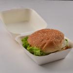 Eco-friendly customized hamburger takeaway food packaging clam shell paper burger box for sale