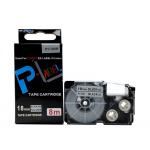 18mm Black On Silver EZ Label Tape Cassette  For CASIO XR-18SR EZ Label Printer for sale